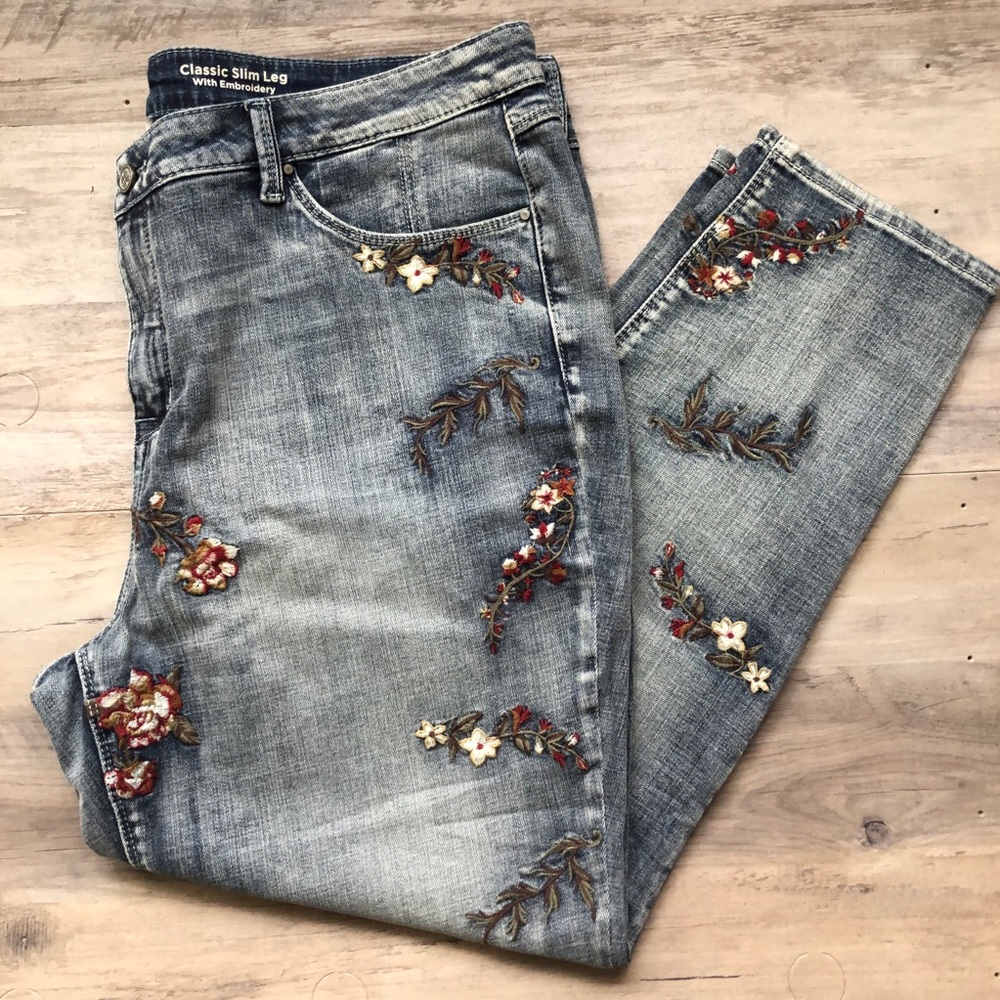 Laurie Felt embroidery all-over vintage denim 20w